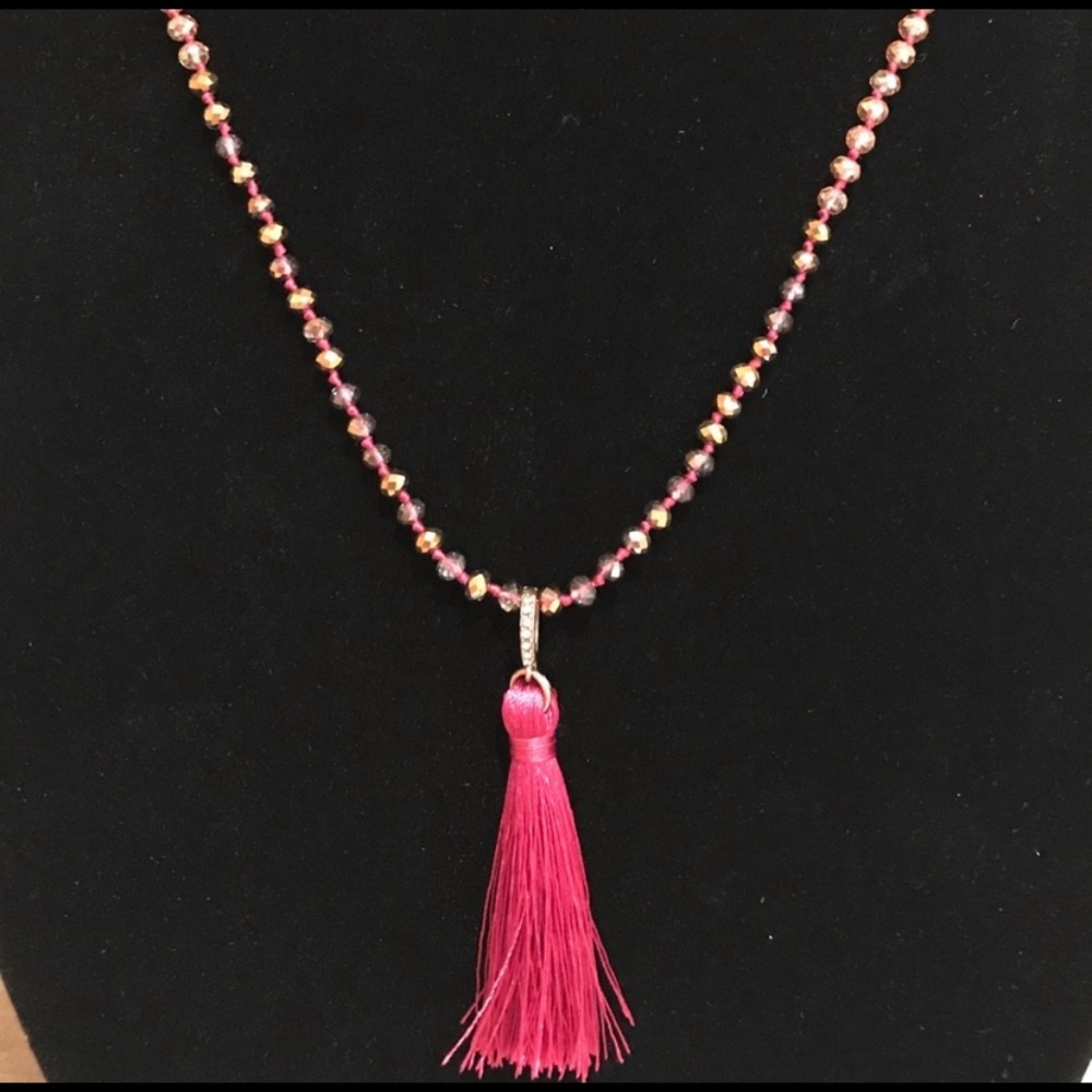 Chloe and Isabel pink tassel necklace
